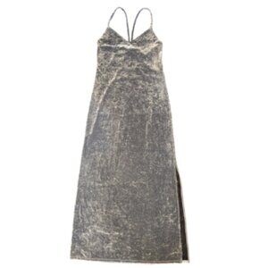 Silver Velvet Maxi Dress